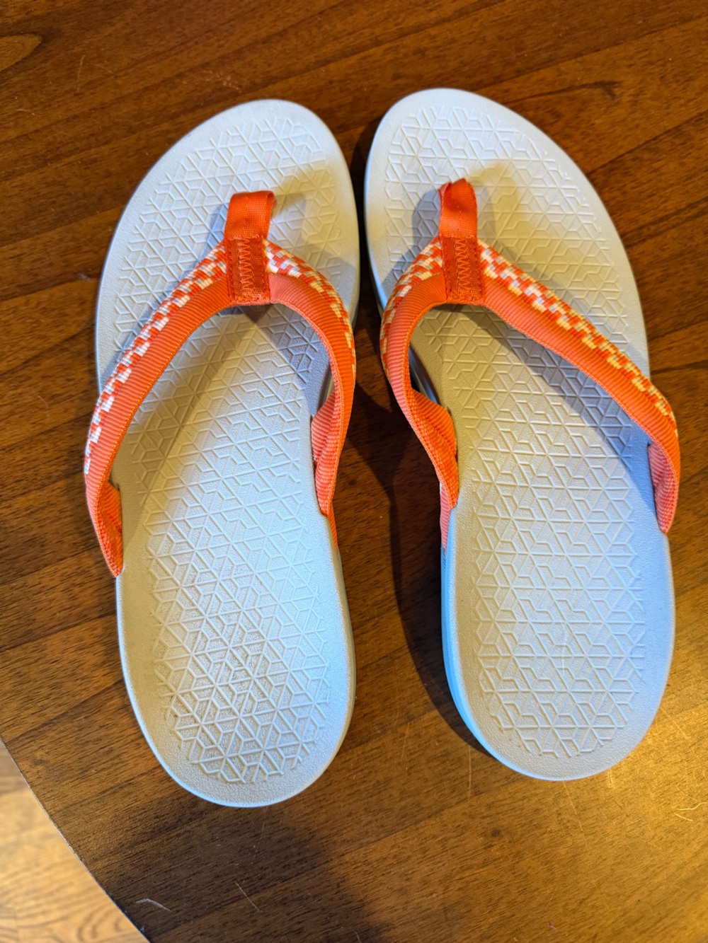 Chaco Women's Orange and White Flip Flops Sandals